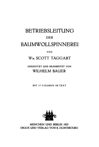 Betriebsleitung der Baumwollspinnerei