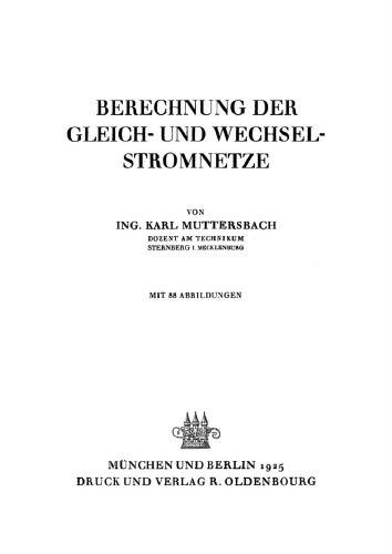 Berechnung der Gleich- und Wechsel-Stromnetze