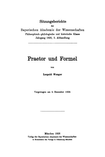 Praetor und Formel