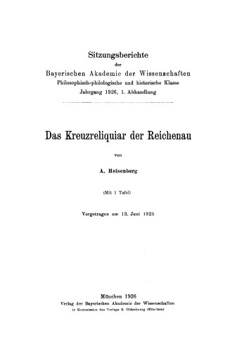 Das Kreuzreliquiar der Reichenau