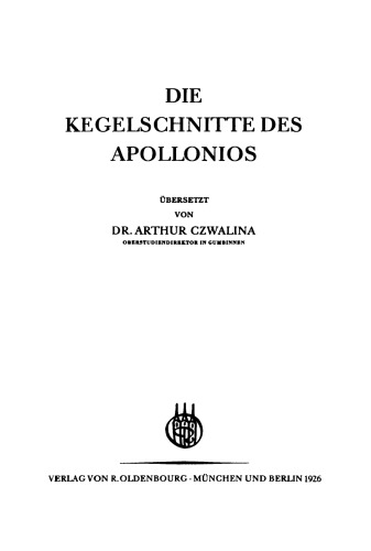 Die Kegelschnitte des Apollonios