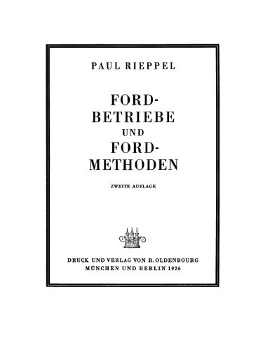 Ford-Betriebe und Ford-Methoden