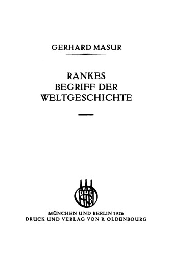 Rankes Begriff der Weltgeschichte