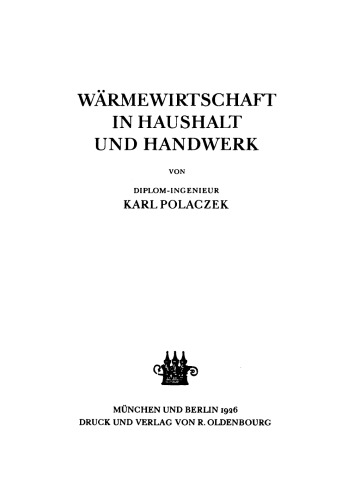 Wärmewirtschaft in Haushalt und Handwerk
