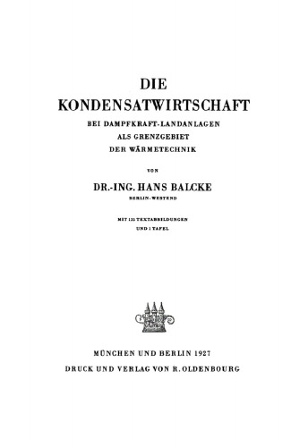 Die Kondensatwirtschaft