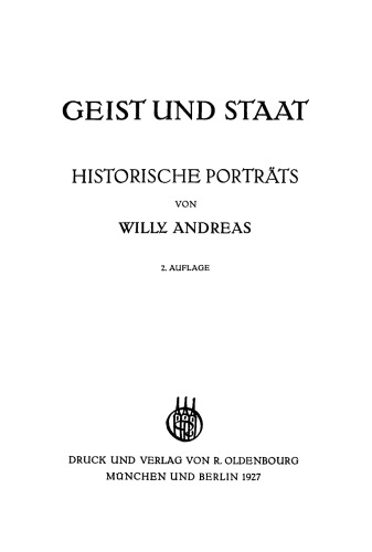 Geist und Staat: Historische Porträts