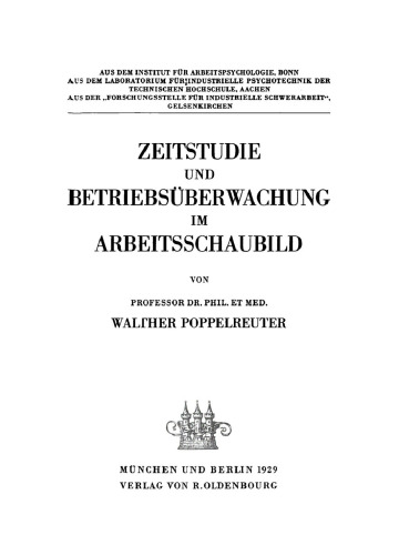 Zeitstudie und Betriebsüberwachung im Arbeitsschaubild