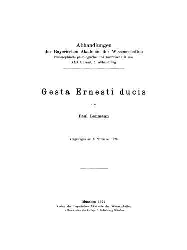 Gesta Ernesti ducis