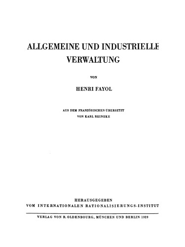 Allgemeine und industrielle Verwaltung
