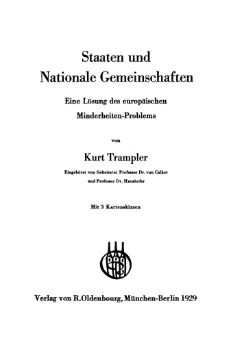 Staaten und nationale Gemeinschaften: Eine Lösung der Minderheitenfrage