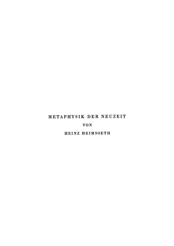 Metaphysik der Neuzeit