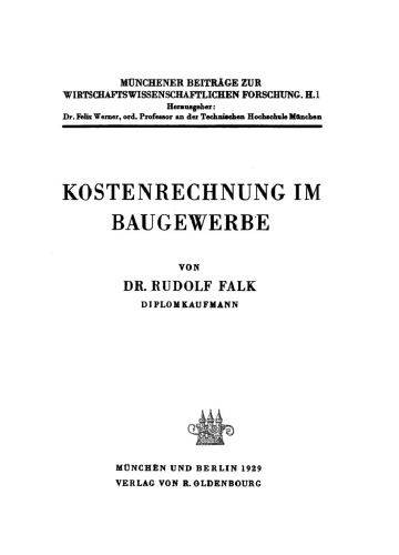 Kostenrechnung im Baugewerbe