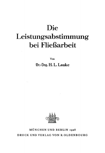 Die Leistungsabstimmung bei Fließarbeit