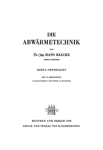 Die Abwärmetechnik: Band I Grundlagen