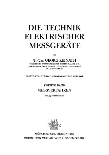 Die Technik elektrischer Messgeräte: Band 2 Messverfahren