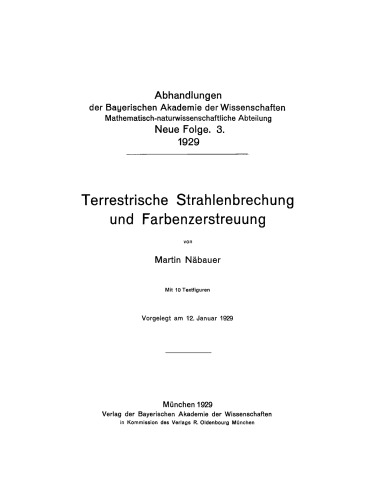 Terrestrische Strahlenbrechung und Farbenzerstreuung