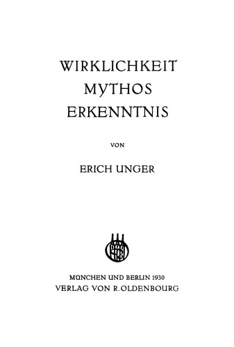 Wirklichkeit Mythos Erkenntnis