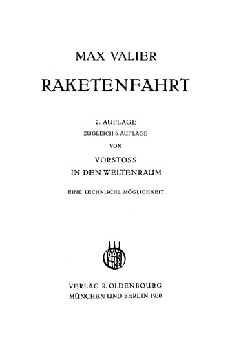 Raketenfahrt: Eine technische Möglichkeit
