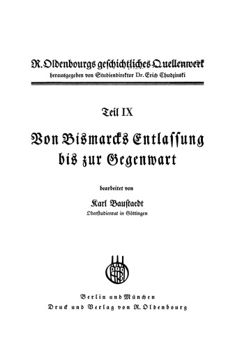 Von Bismarcks Entlassung bis zur Gegenwart