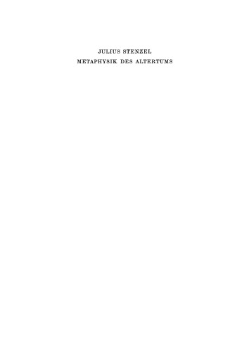 Metaphysik des Altertums