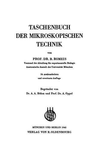 Taschenbuch der mikroskopischen Technik