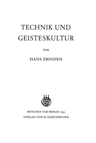 Technik und Geisteskultur