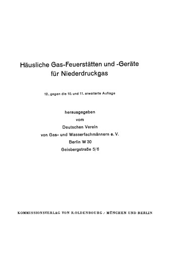 Häusliche Gas-Feuerstätten und -Geräte für Niederdruckgas
