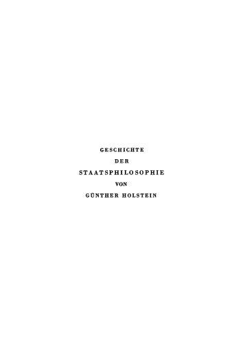Geschichte der Staatsphilosophie