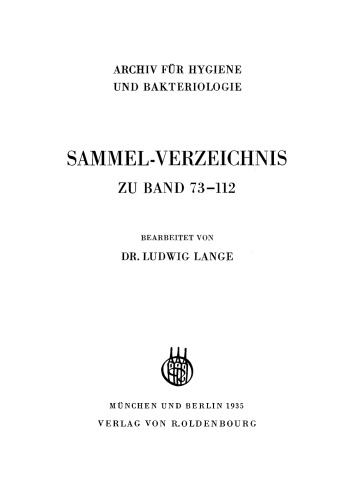 Sammel-Verzeichnis zu Band 73–112