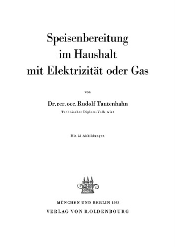 Speisenbereitung im Haushalt mit Elektrizität oder Gas