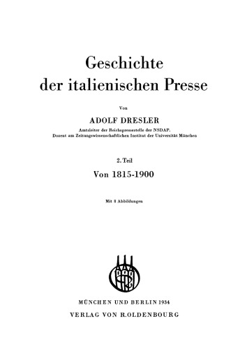 Geschichte der italienischen Presse: Teil 2 Von 1815–1900