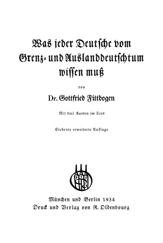 Was jeder Deutsche vom Grenz und Auslandsdeutschtum wissen muß