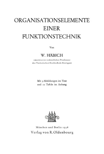 Organisationselemente einer Funktionstechnik