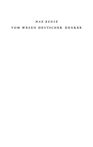 Vom Wesen deutscher Denker: Oder zwischen Kritik und Imperativ