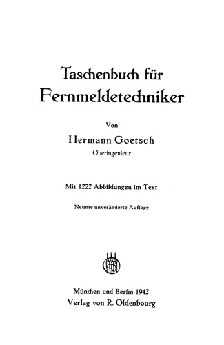 Taschenbuch für Fernmeldetechniker