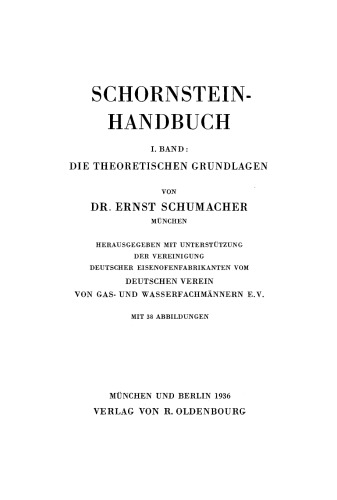 Schornstein-Handbuch: Band 1 Die theoretischen Grundlagen