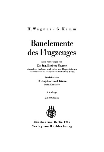 Bauelemente des Flugzeuges