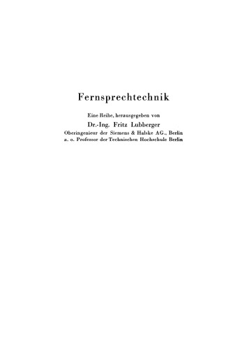 Die Stromversorgung von Fernsprech-Wählanlagen