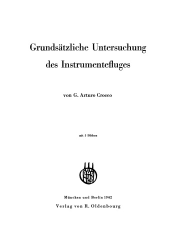 Grundsätzliche Untersuchung des Instrumentefluges
