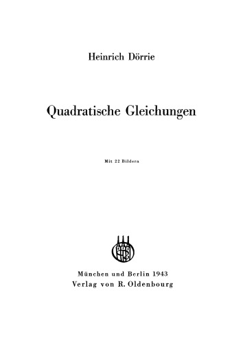 Quadratische Gleichungen