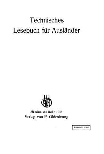 Technisches Lesebuch für Ausländer: [TWB-AFÜ]