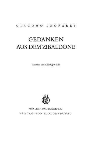 Gedanken aus dem Zibaldone