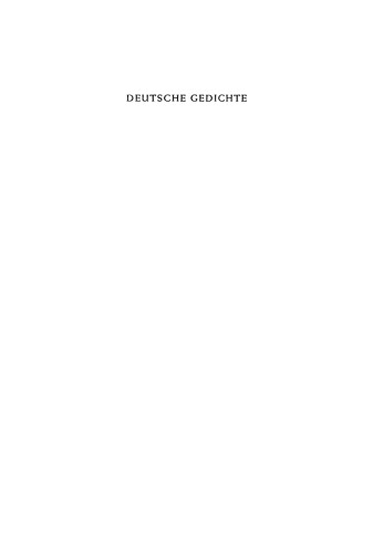 Deutsche Gedichte: Band 1