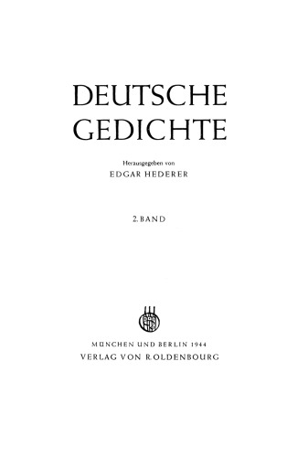 Deutsche Gedichte: Band 2