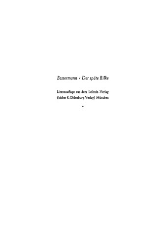 Der späte Rilke
