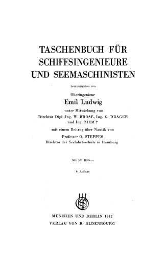 Taschenbuch für Schiffsingenieure und Seemaschinisten