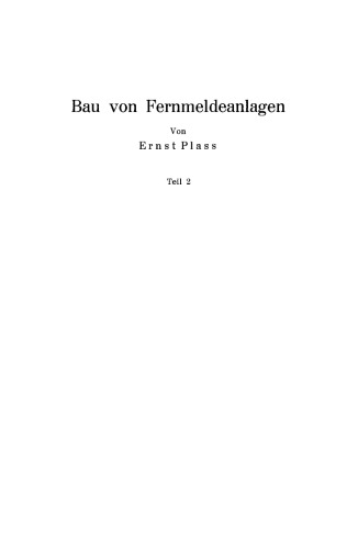 Bau von Fernmeldeanlagen: Teil 2 Außenleitungen