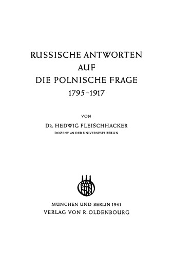 Russische Antworten auf die polnische Frage 1795–1917
