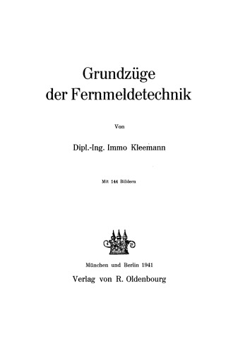 Grundzüge der Fernmeldetechnik