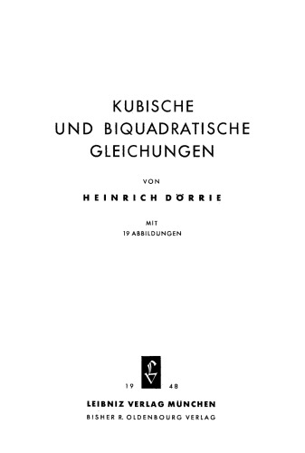 Kubische und biquadratische Gleichungen